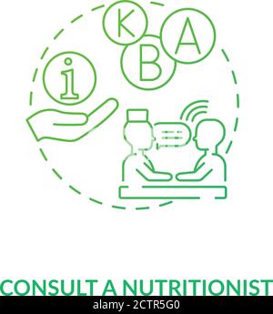 Consultation with nutritionist concept icon Stock Vector