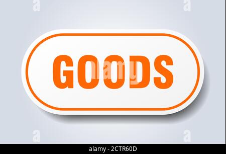 goods sign. rounded isolated sticker. white button Stock Vector Image ...