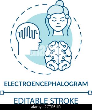 Electroencephalogram turquoise concept icon Stock Vector