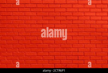 Red colored brick wall. Brickwall texture background Stock Photo
