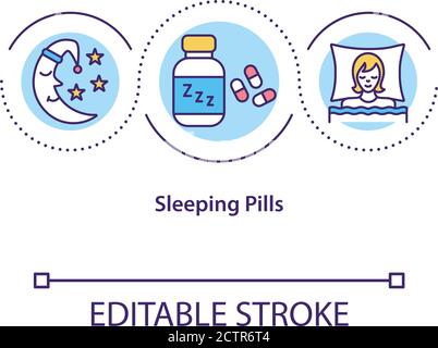 Sleeping pills concept icon Stock Vector