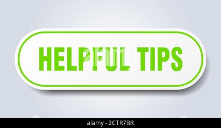 helpful tips sign. rounded isolated sticker. white button Stock Vector