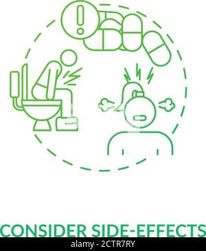 Consider side-effects concept icon Stock Vector