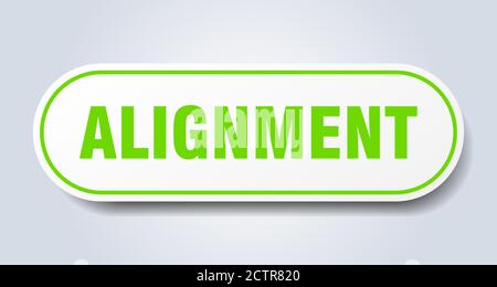 alignment sign. rounded isolated sticker. white button Stock Vector