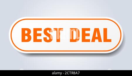 best deal sign. rounded isolated sticker. white button Stock Vector