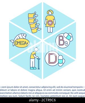 Vitamins for healthy bones concept icon with text Stock Vector