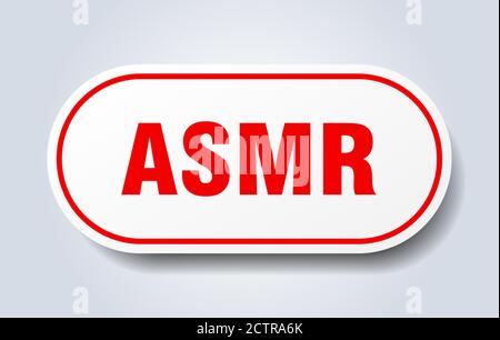 asmr sign. rounded isolated sticker. white button Stock Vector Image ...