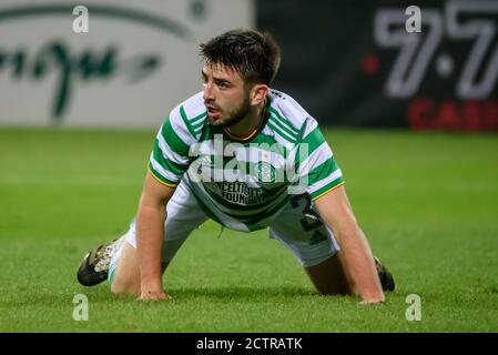 RIGA, LATVIA. 24th September 2020. Greg Taylor, during Team RIGA FC vs. CELTIC. UEFA Europa League Third Qualifying Round game. Credit: Gints Ivuskans/Alamy Live News Stock Photo