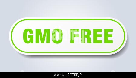 gmo free sign. rounded isolated sticker. white button Stock Vector