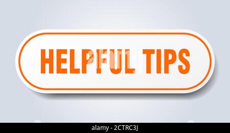 helpful tips sign. rounded isolated sticker. white button Stock Vector