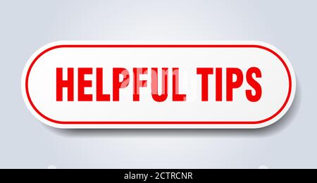 helpful tips sign. rounded isolated sticker. white button Stock Vector