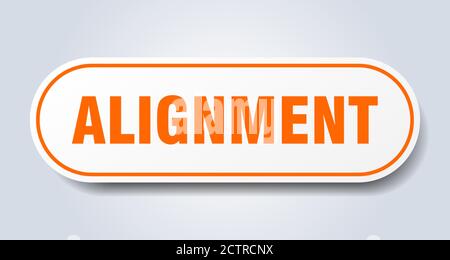 alignment sign. rounded isolated sticker. white button Stock Vector