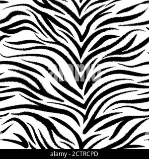Zebra seamless background, monochrome striped square abstract pattern, line print for fabric. Black and white grunge vector background Stock Vector