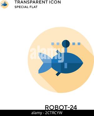 Robot-24 vector icon. Flat style illustration. EPS 10 vector. Stock Vector