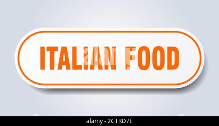 italian food sign. rounded isolated sticker. white button Stock Vector