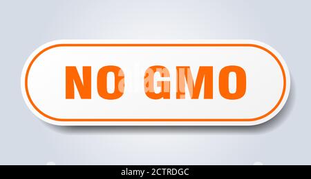 no gmo sign. rounded isolated sticker. white button Stock Vector