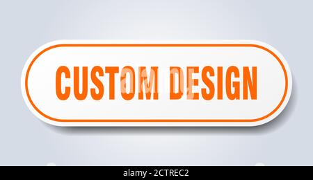 custom design button. rounded sign isolated on white background Stock ...
