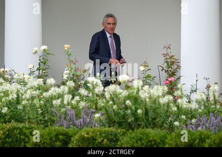 Washington, DC, USA. 24th Sep, 2020. Scott Atlas, White House coronavirus adviser, walks by the White House Rose Garden in Washington, DC, U.S., on Thursday, September 24, 2020. Credit: Erin Scott/Pool via CNP | usage worldwide Credit: dpa/Alamy Live News Stock Photo