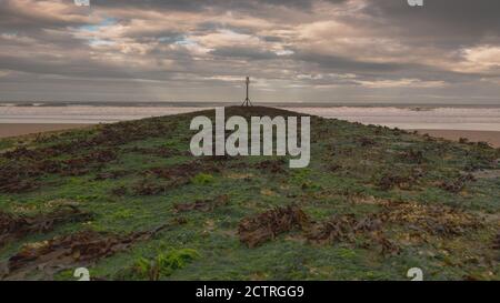 Landscape view of the North sea from the East coast of Yorkshire,