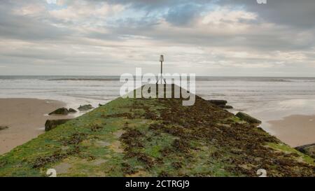 Landscape view of the North sea from the East coast of Yorkshire,