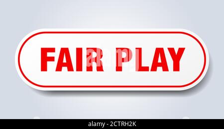 fair play sign. rounded isolated sticker. white button Stock Vector