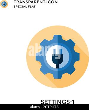 Settings-1 vector icon. Flat style illustration. EPS 10 vector. Stock Vector