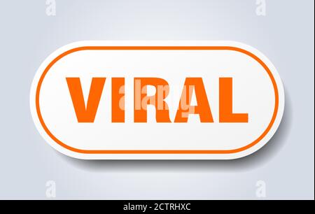 viral sign. rounded isolated sticker. white button Stock Vector Image