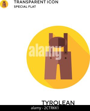 Tyrolean vector icon. Flat style illustration. EPS 10 vector. Stock Vector