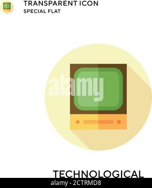 Technological vector icon. Flat style illustration. EPS 10 vector. Stock Vector