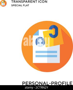Personal-profile vector icon. Flat style illustration. EPS 10 vector. Stock Vector