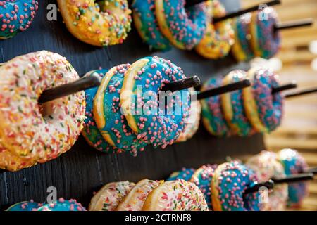 A lot of sweet donuts. Stock Photo