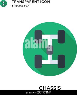 Chassis vector icon. Flat style illustration. EPS 10 vector. Stock Vector