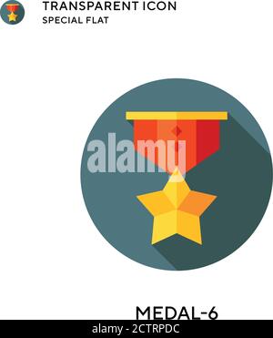 Medal-6 vector icon. Flat style illustration. EPS 10 vector. Stock Vector