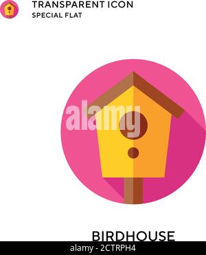 Birdhouse vector icon. Flat style illustration. EPS 10 vector. Stock Vector