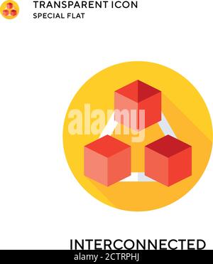 Interconnected vector icon. Flat style illustration. EPS 10 vector. Stock Vector
