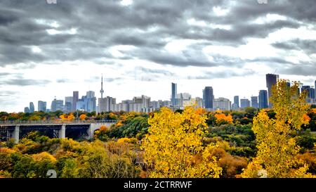 Landscape of downtown Toronto from Chester Hill Lookout Stock Photo
