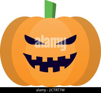 Halloween pumpkin with a face single line art drawing continuous vector ...