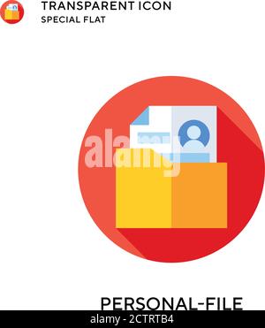 Personal-file vector icon. Flat style illustration. EPS 10 vector. Stock Vector