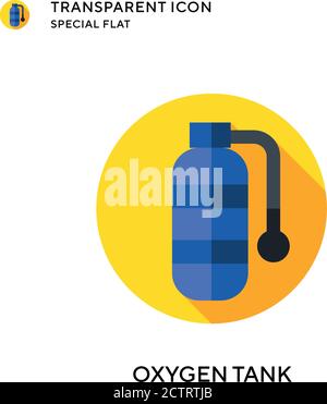 Oxygen tank vector icon. Flat style illustration. EPS 10 vector. Stock Vector