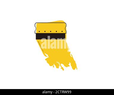 screen printing squeegee Flat Icon on white background in vector illustration Stock Vector