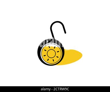 Open Padlock Flat Icon on white background in vector illustration Stock Vector
