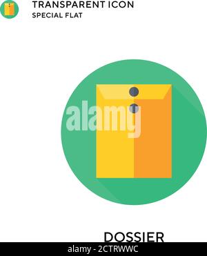 Dossier vector icon. Flat style illustration. EPS 10 vector. Stock Vector