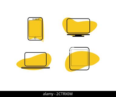 Digital Tool Flat Icon on white background in vector illustration Stock Vector