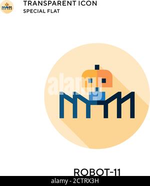 Robot-11 vector icon. Flat style illustration. EPS 10 vector. Stock Vector