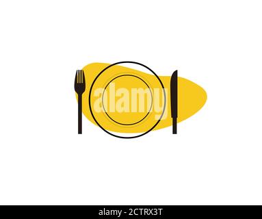 plate Flat Icon on white background in vector illustration Stock Vector