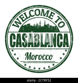 Welcome to Casablanca grunge rubber stamp on white background, vector illustration Stock Vector