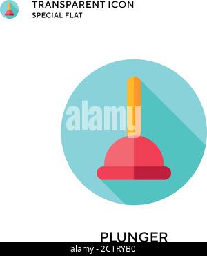 Plunger vector icon. Flat style illustration. EPS 10 vector. Stock Vector