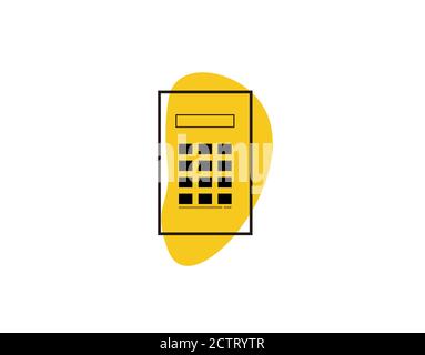 Calculator Flat Icon on white background in vector illustration Stock Vector