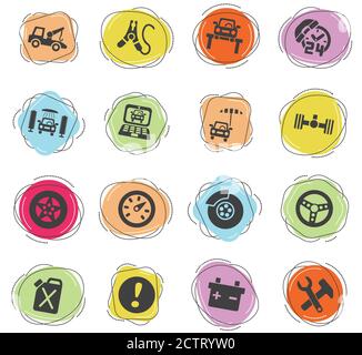 car service icon set Stock Vector