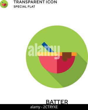 Batter vector icon. Flat style illustration. EPS 10 vector. Stock Vector